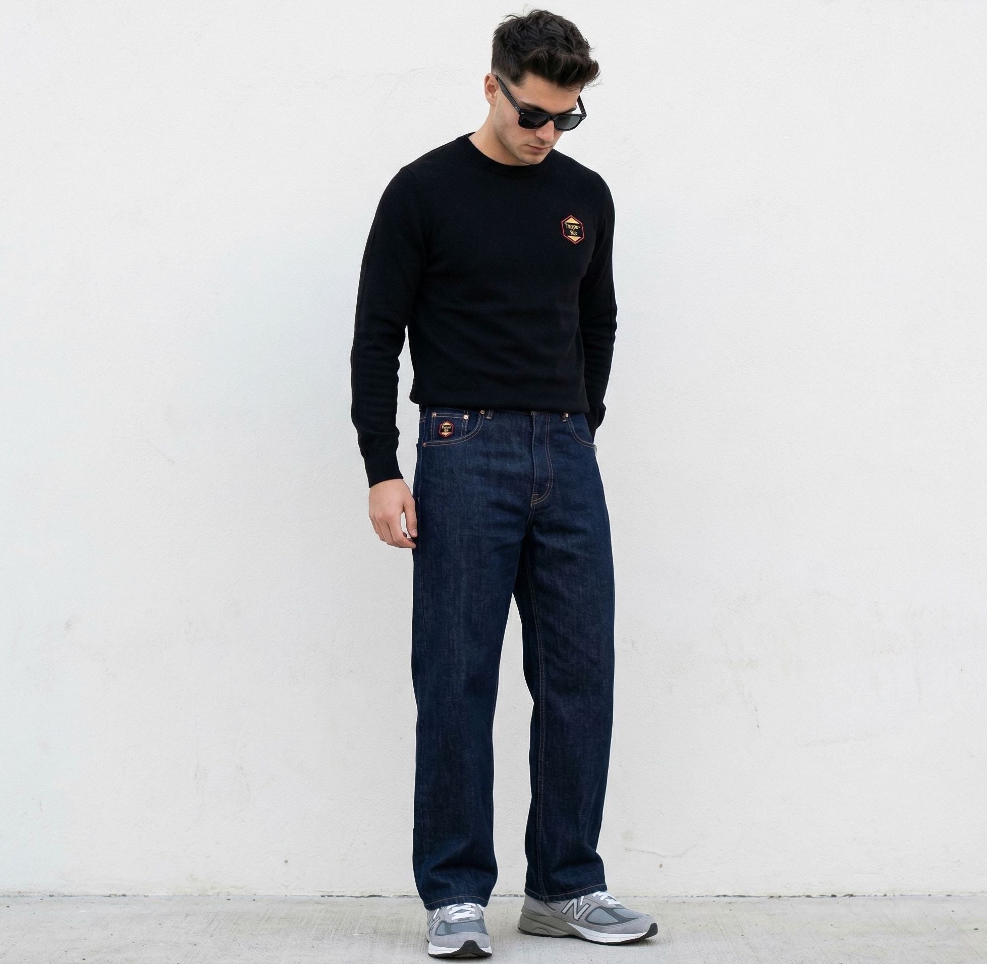 Polo noir manches longues